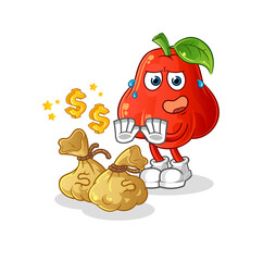 water apple refuse money illustration. character vector