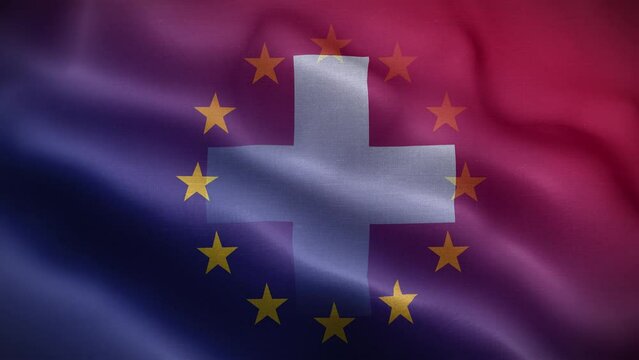 EU Switzerland Flag Loop Background 4K