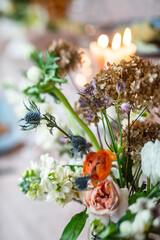 Easter table with nice flowers