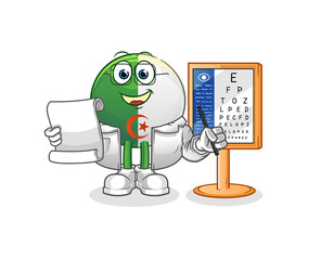 algerian flag oculist cartoon. cartoon mascot vector