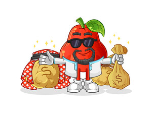 water apple rich arabian mascot. cartoon vector
