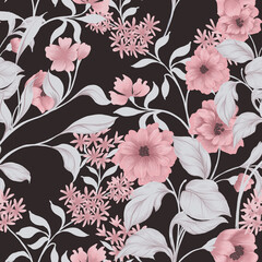 Beautiful seamless pattern with floral background 