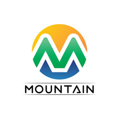 Mountain icon Logo icon nature hill and vector design  illustration 