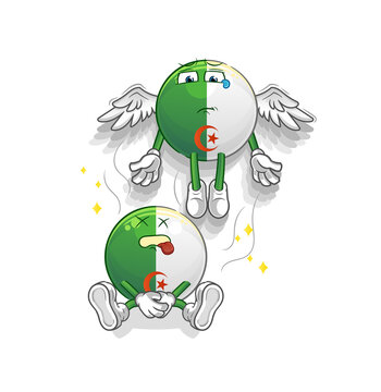 algerian flag spirit leaves the body mascot. cartoon vector