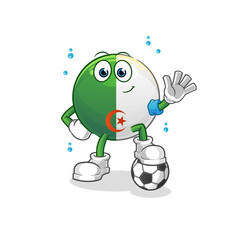 Obraz premium algerian flag playing soccer illustration. character vector
