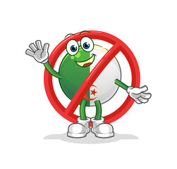 say no to algerian flag mascot. cartoon vector