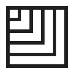 Abstract square geometric shape, modern and contemporary design art element for poster, wall art and print collections in a glyph vector illustration