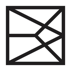 Abstract square geometric shape, modern and contemporary design art element for poster, wall art and print collections in a glyph vector illustration