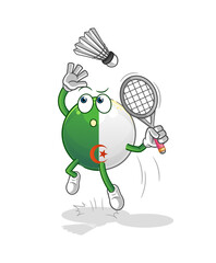 algerian flag smash at badminton cartoon. cartoon mascot vector