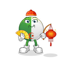 algerian flag Chinese with lanterns illustration. character vector