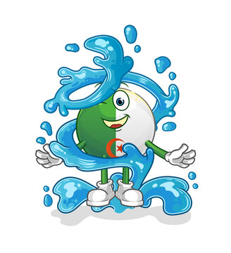 recommend clip art: algerian flag fresh with water mascot. cartoon vector