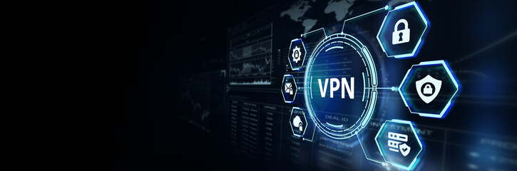 Business, Technology, Internet and network concept. VPN network security internet privacy encryption concept.3d illustration