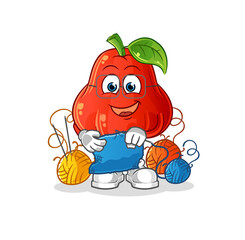 water apple tailor mascot. cartoon vector