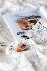 Multi-colored glass pendants with Murano glass in fusing technique, handicrafts