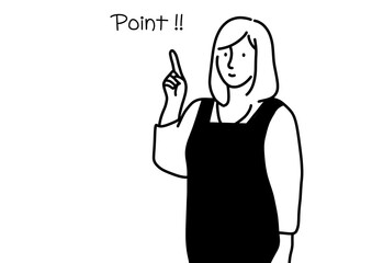 保育士さんが人差し指を立てて、ポイントを説明してくれているイラスト。
