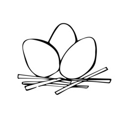 Vector illustration - easter eggs in the nest.