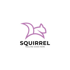 Naklejka premium Squirrel Logo silhouette design vector template.