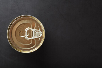 Metal lid with a ring from a tin can