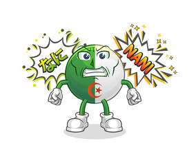 algerian flag anime angry vector. cartoon character