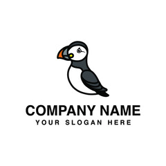 puffin bird mascot logo
