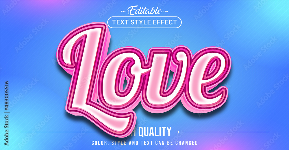 Poster Editable text style effect - Love text style theme.