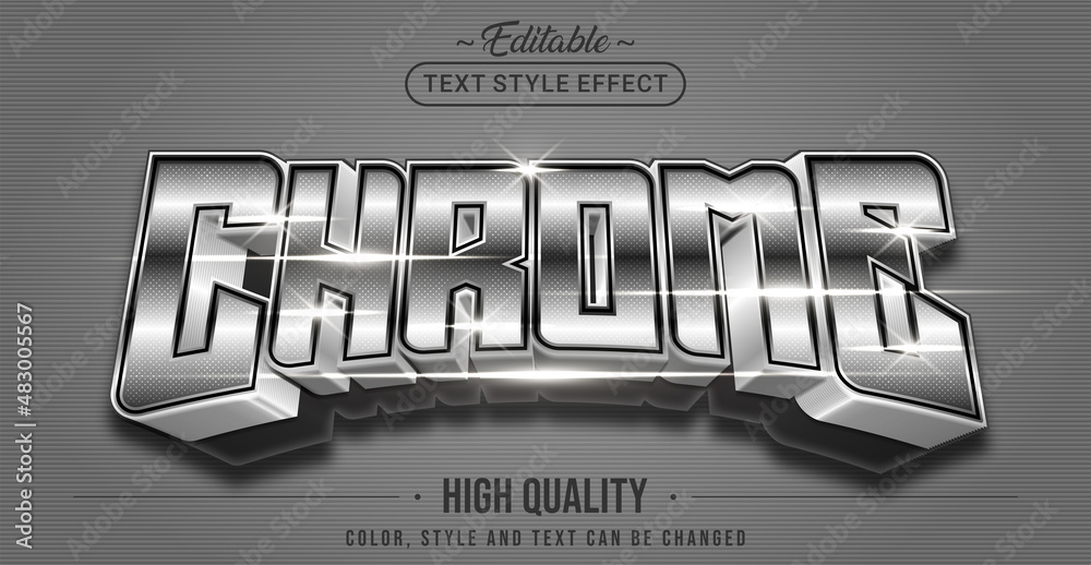 Poster Editable text style effect - Chrome text style theme.