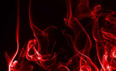 Red Smoke abstract on black background, fire design