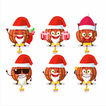 Santa Claus emoticons with red chinese lamp cartoon character