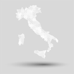 Vector map Italy from white puzzle, jigsaw