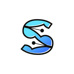 Letter S Pen Logo Design Template Inspiration, Vector Illustration.