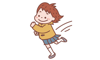 走り出す女の子