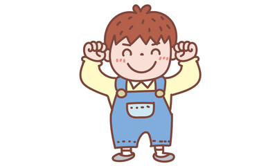 Obraz premium ガッツポーズをする男の子