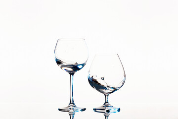 beautiful still life. Glasses with water