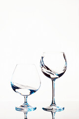 beautiful still life. Glasses with water