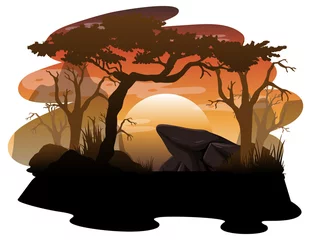 Isolated silhouette savanna forest © blueringmedia