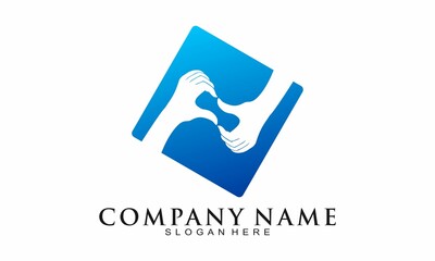 Elegant human care symbol icon logo