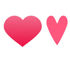 A couple of holiday hearts. Pink color. Love, birthday, wedding, valentine concept. Vector illustration
