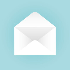 icon mail, email, envelope, message, letter on blue background