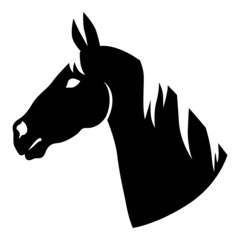 Horse head with mane profile icon