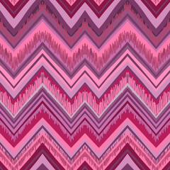 Ethnic zigzag pattern in retro colors, aztec style seamless vector background