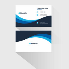 Obraz premium blue business card template, black and blue business card template vector format