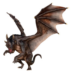 Fototapeta premium 3D Rendering Fairy Tale Dragon on White