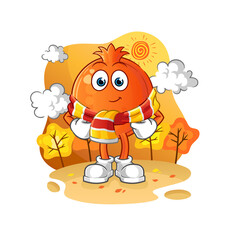 Obraz na płótnie Canvas pomegranate in the autumn. cartoon mascot vector