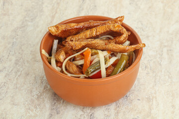 Chinese wok with chicken and teriyaki