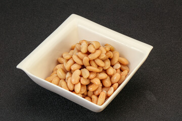 White beans kidney in the bowl