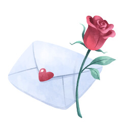 Love Mail with Rose illustration
