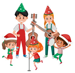 Group of musician playing in Christmas