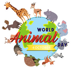 World Animal Day logo with african animals