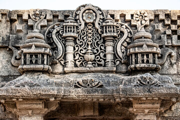 Adalaj Stepwell Water Storage Pillars Carving Closeup Stone Work for Entrance Gate Carving and ceiling decor Gandhinagar Gujarat India