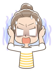 ガーンとショックを受ける団子頭の女の子